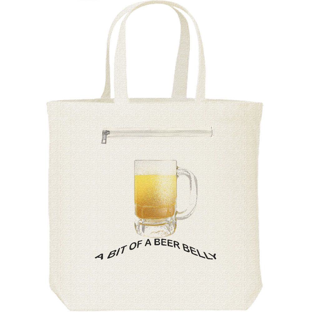 Rakuten - ビアジョッキ（ちょっとビールっ腹）／キャンバスバッグ・ファスナー ポケット付