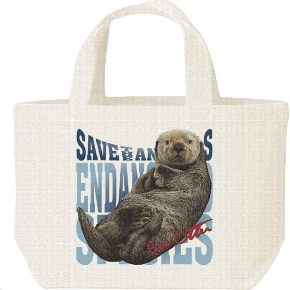 手提包 - ラッコ（絶滅危惧動物）／キャンバスバッグ・S（ランチバッグ）