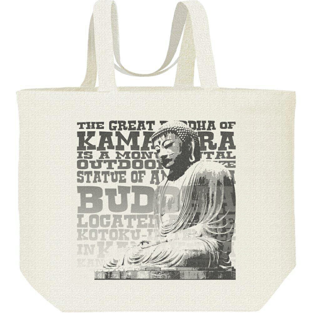 鎌倉の大仏（だいぶつ）／キャンバスバッグ・L（ポケット無し）エコバッグのサムネイル