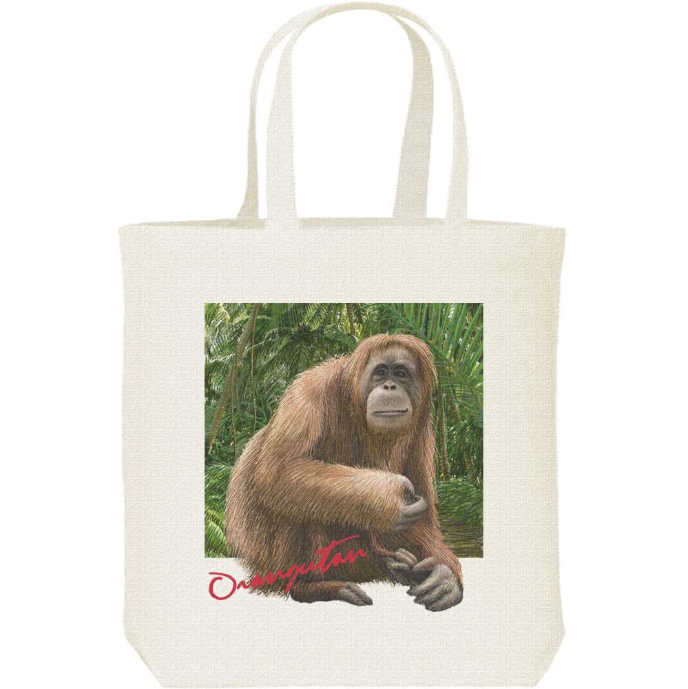 Rakuten - オランウータン ＋背景／キャンバスバッグ・M（ポケット無し）トートバッグ