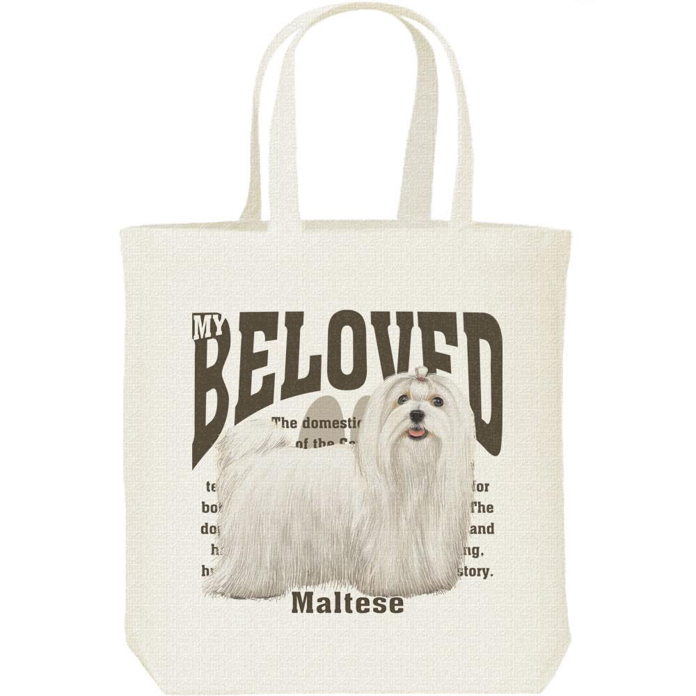 Rakuten - マルチーズ（愛犬シリーズ）／キャンバスバッグ・M（ポケット無し）トートバッグ