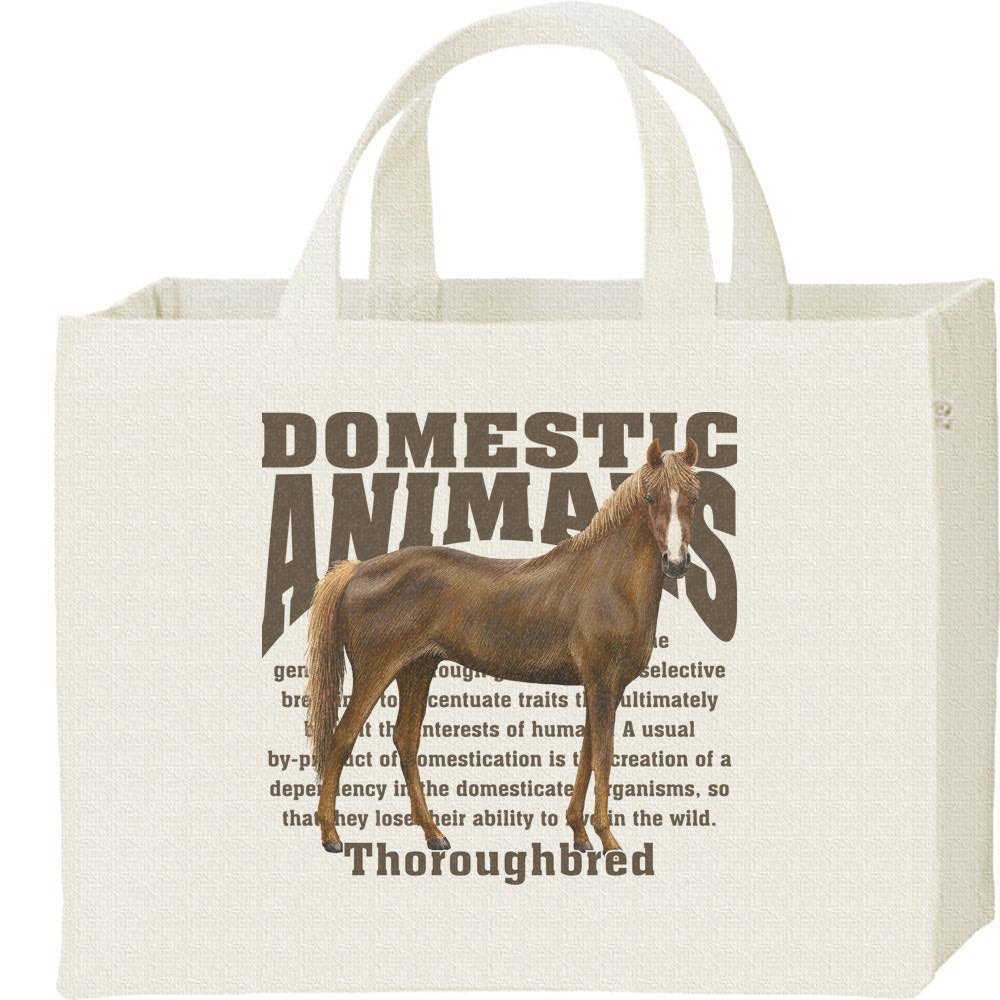 馬（サラブレッド）飼育動物・家畜／キャンバスバッグ・スクエア