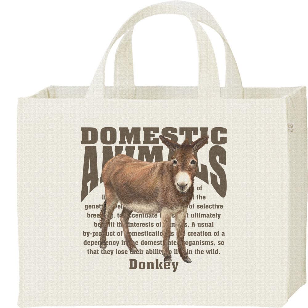 驢馬（ロバ）飼育動物・家畜／キャンバスバッグ・スクエア