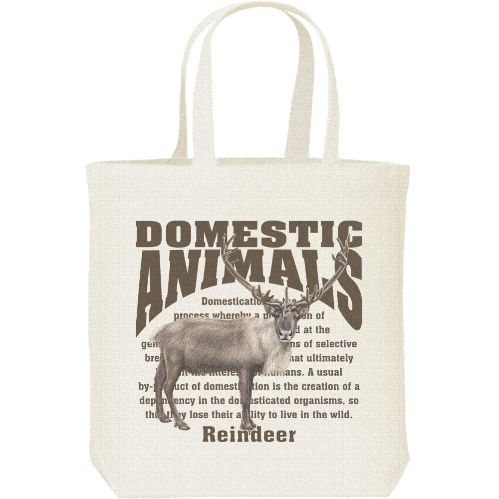 トナカイ（飼育動物・家畜）／キャンバスバッグ・M（ポケット無し）トートバッグ...