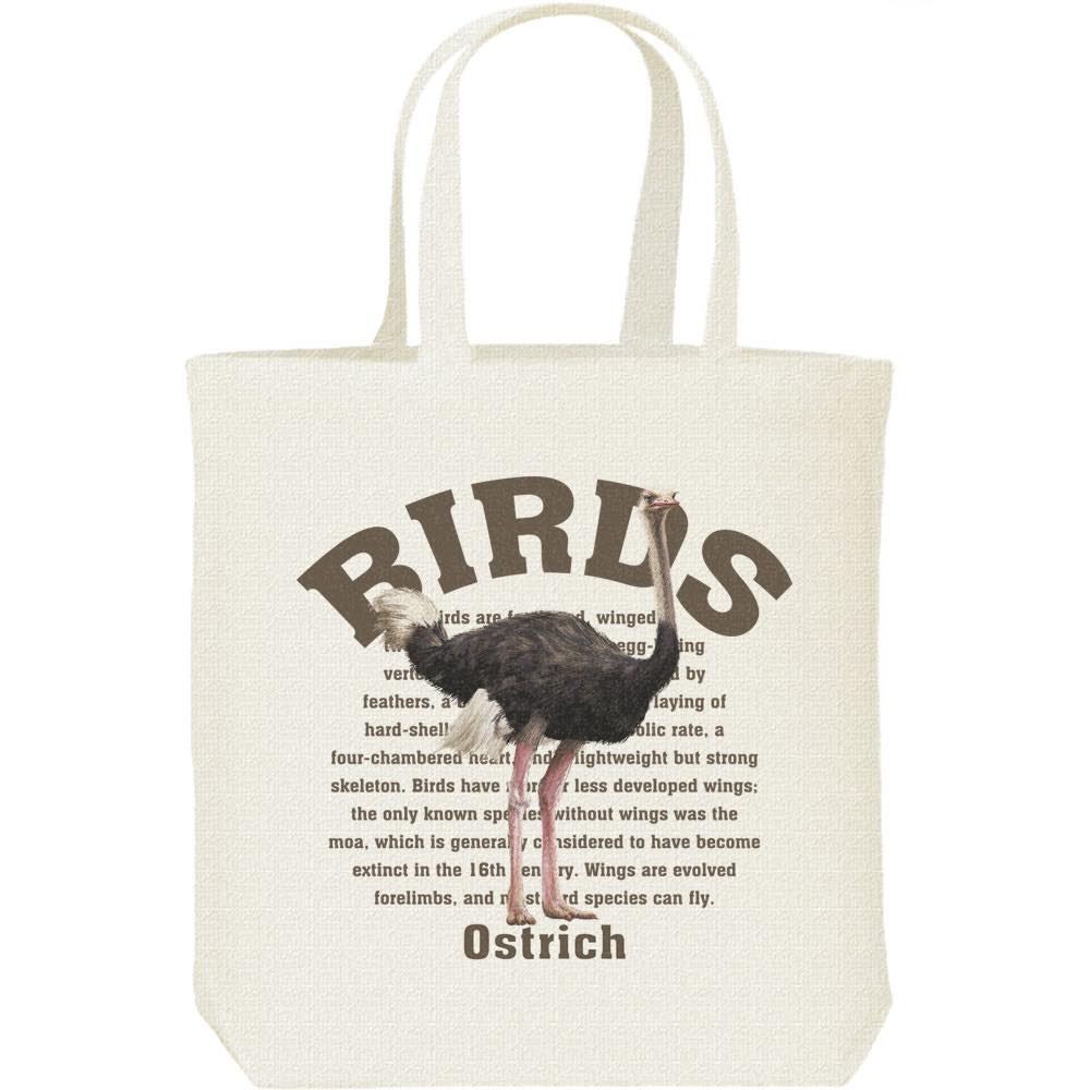ダチョウ（鳥シリーズ）／キャンバスバッグ・M（ポケット無し）トートバッグ