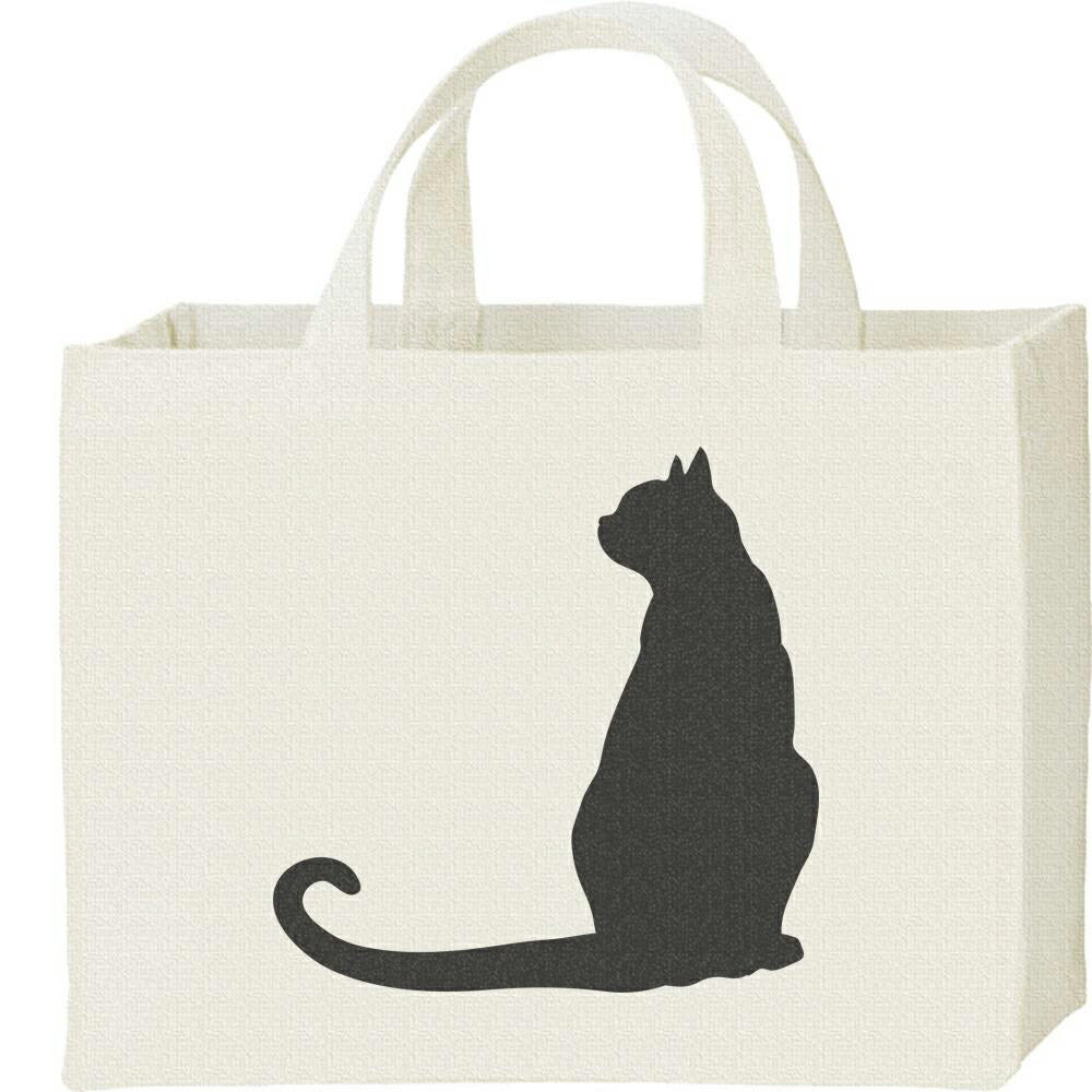 Rakuten - 猫シルエット（後ろ姿）／キャンバスバッグ・スクエア