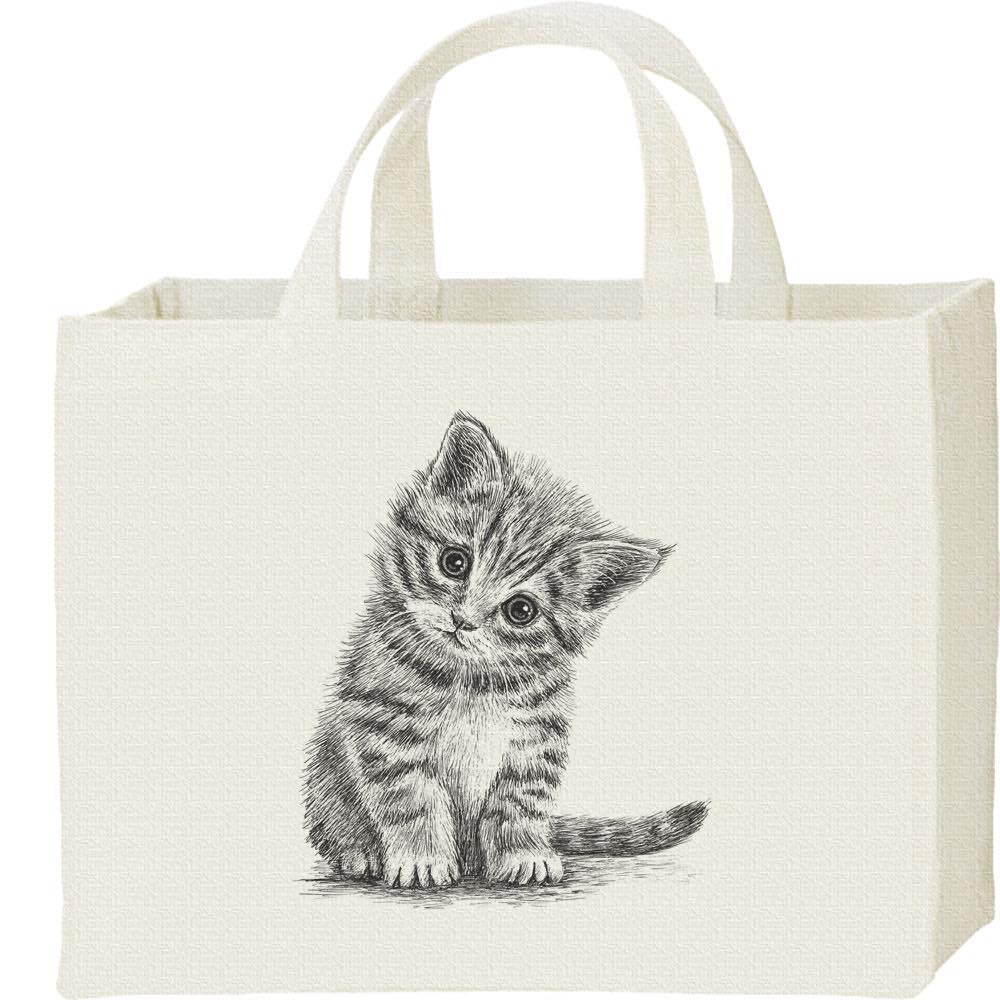 Rakuten - 子猫（デッサン風）／キャンバスバッグ・スクエア