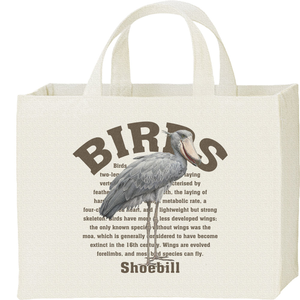 ハシビロコウ（鳥シリーズ）／キャンバスバッグ・スクエア