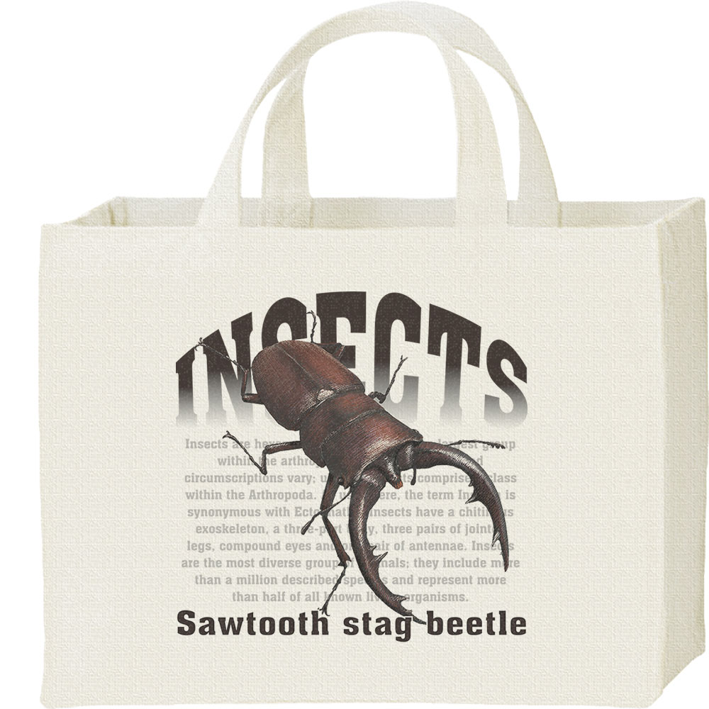 ノコギリ クワガタ（昆虫シリーズ）／キャンバスバッグ・スクエア
