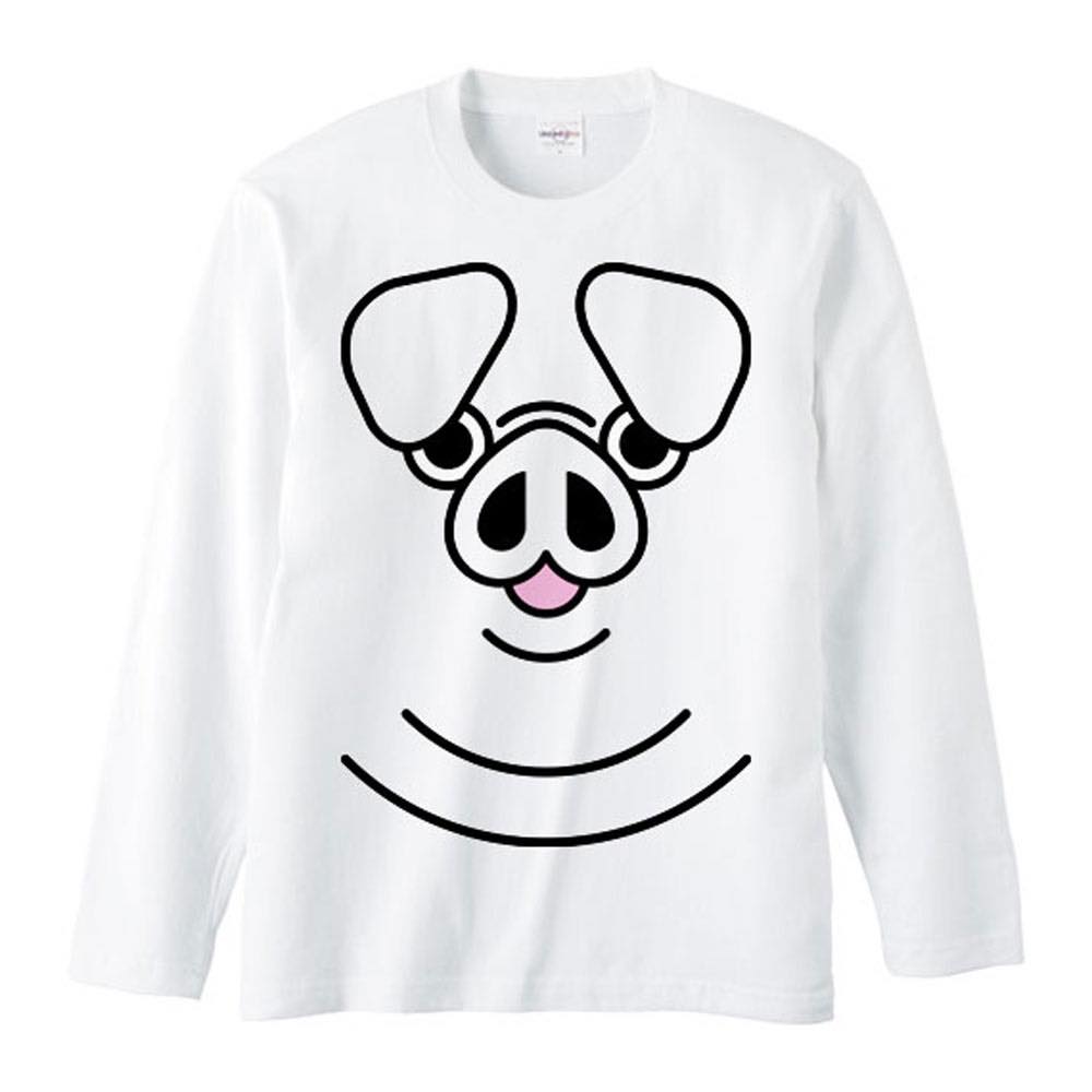 Rakuten - ファニーフェイス・ブタ（豚）／長袖Tシャツ