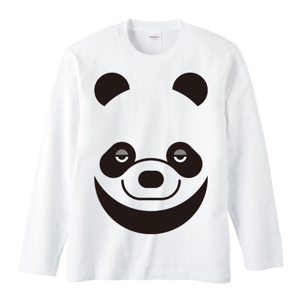 圓領 - ファニーフェイス・パンダ／長袖Tシャツ