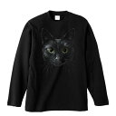 暗闇の黒猫（くろねこ）／長袖Tシャツ