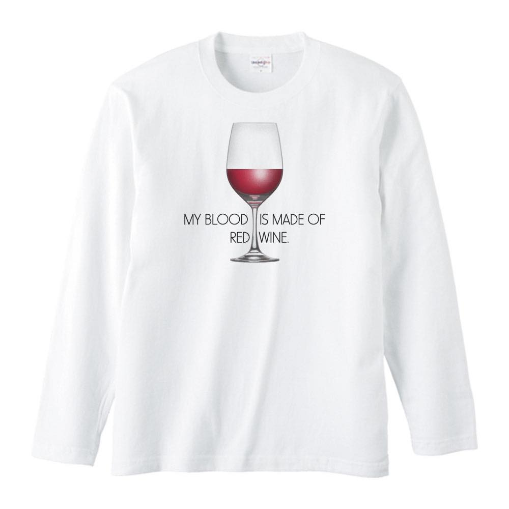 赤ワイン大好き！（ワイングラス）／長袖Tシャツ