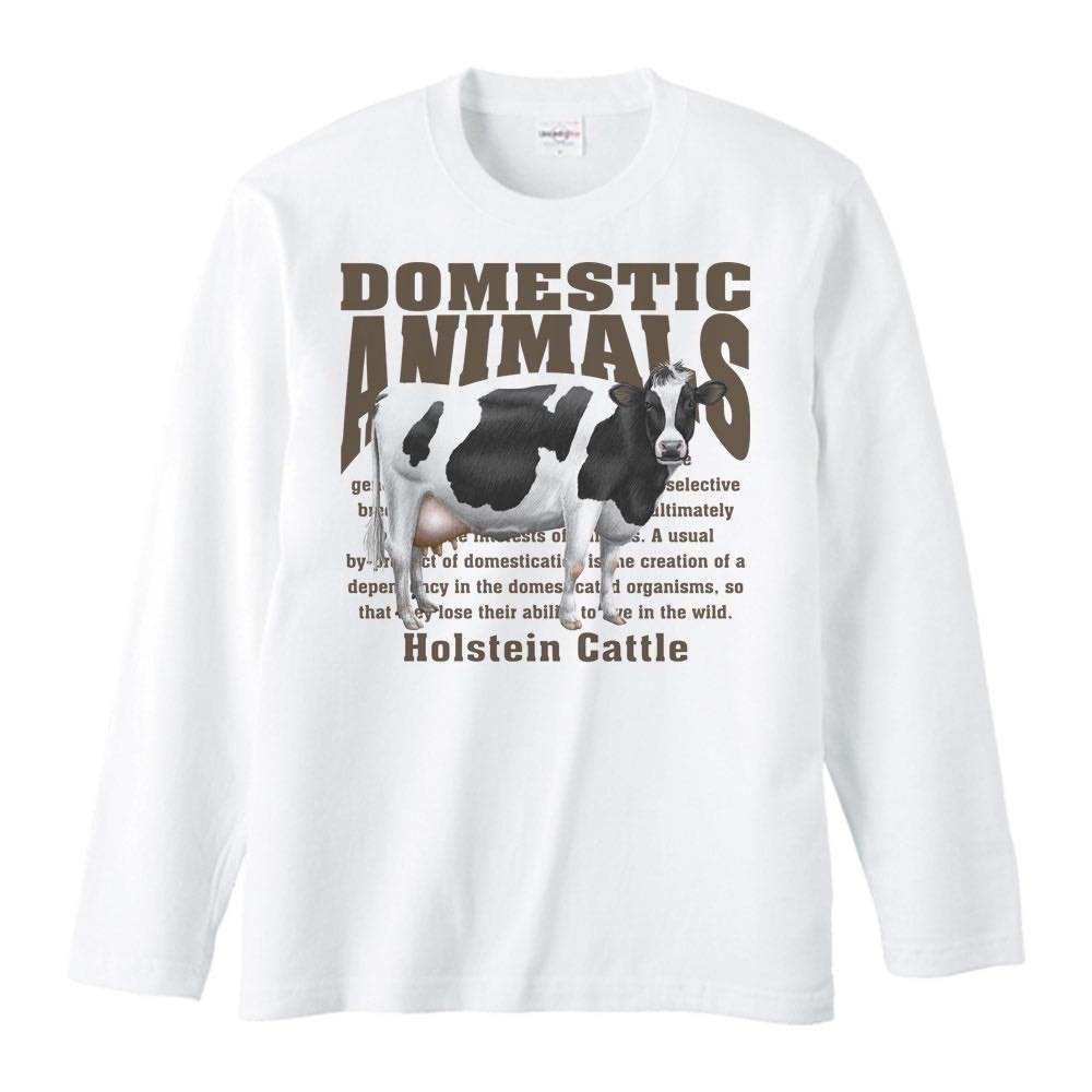 Rakuten - 乳牛（ホルスタイン）飼育動物・家畜／長袖Tシャツ