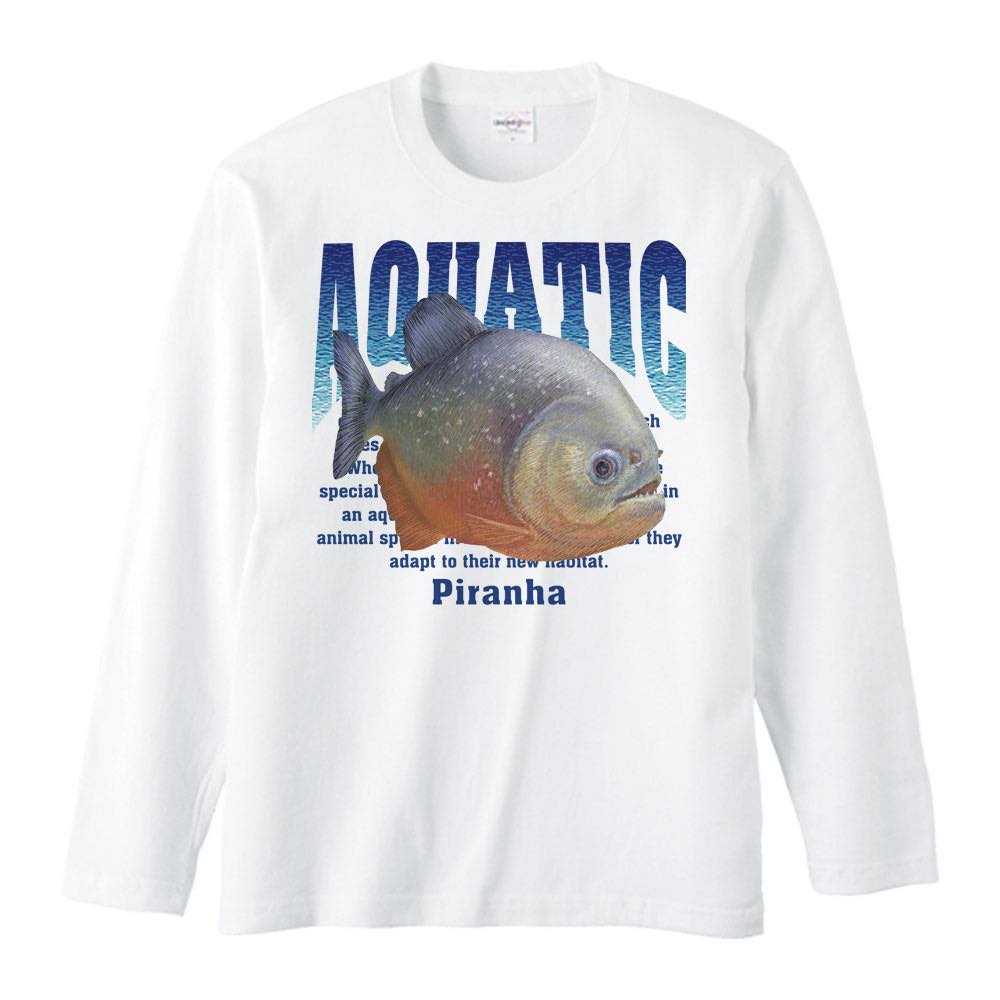 ピラニア（水棲生物シリーズ）／長袖Tシャツ