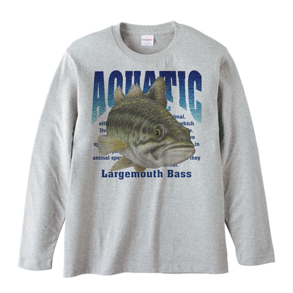 颈龟 - オオクチバス（水棲生物シリーズ）／長袖Tシャツ