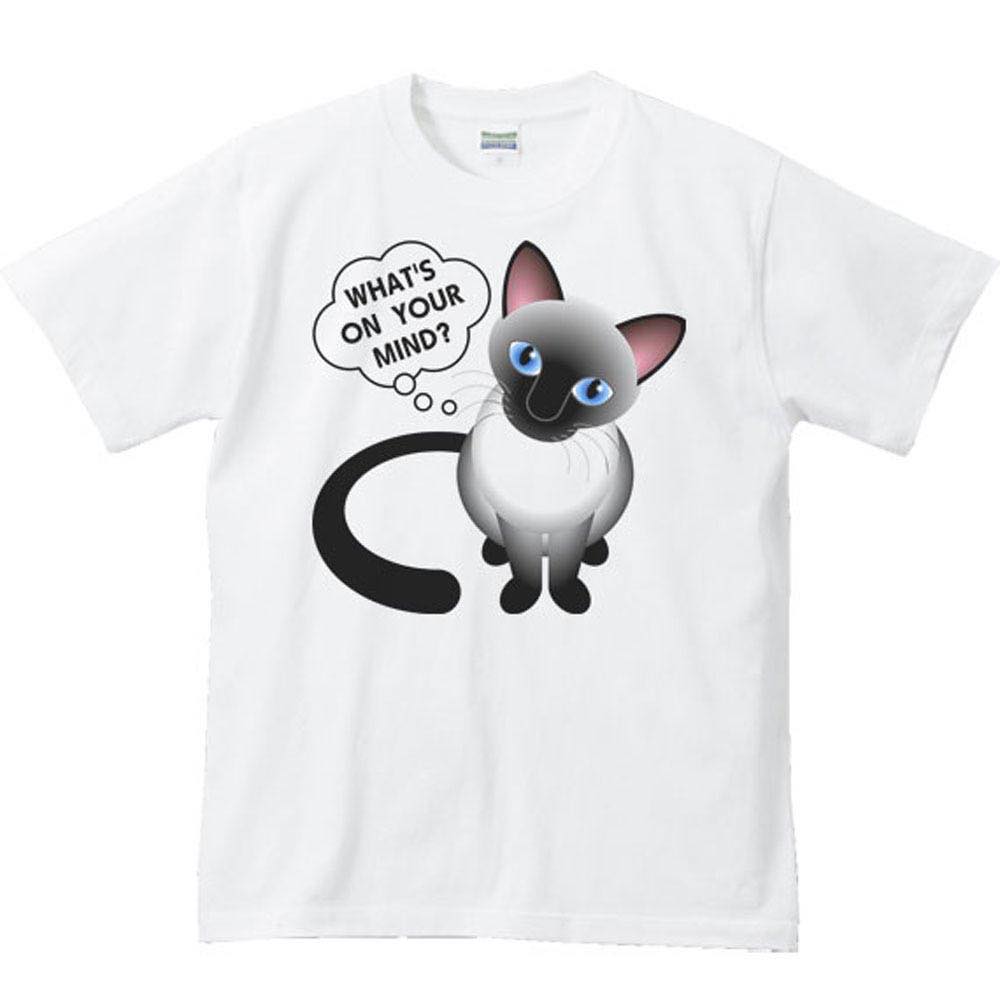 Rakuten - シャム猫（何を考えているの？）しゃむねこ／半袖Tシャツ