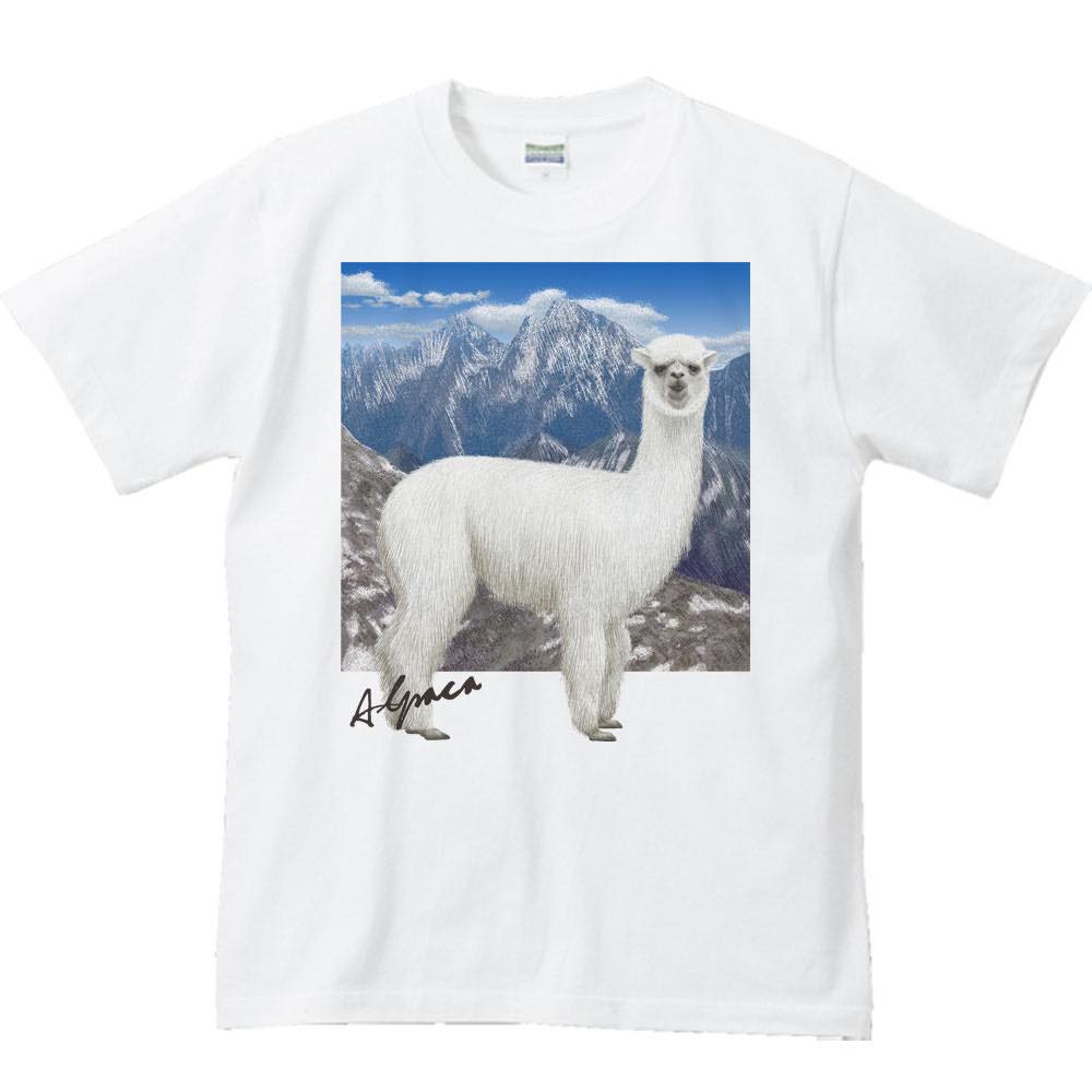 Rakuten - アルパカ ＋背景／半袖Tシャツ