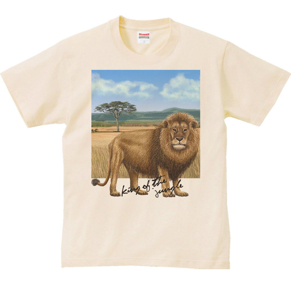 Rakuten - ライオン ＋背景／半袖Tシャツ