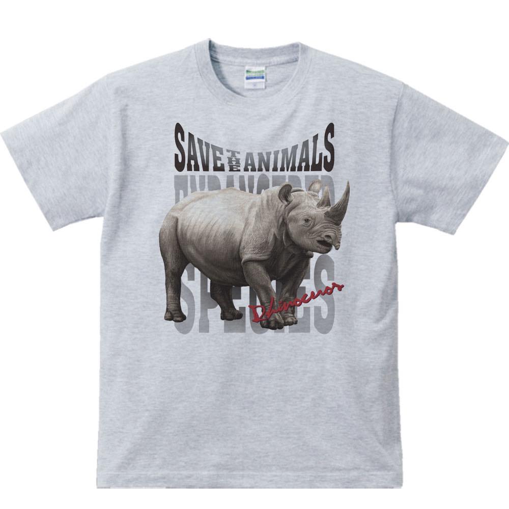 Rakuten - 犀=サイ（絶滅危惧動物）／半袖Tシャツ