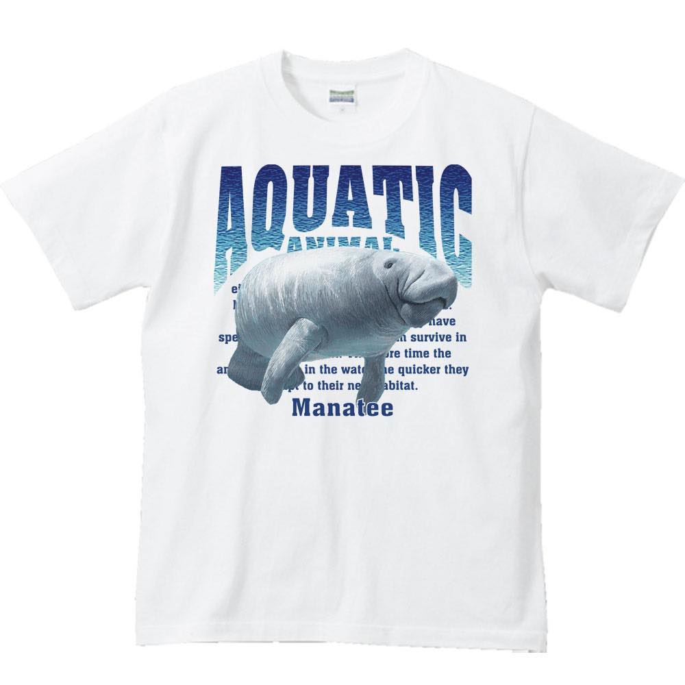Shirts, T-Shirts - マナティー（水棲生物シリーズ）／半袖Tシャツ