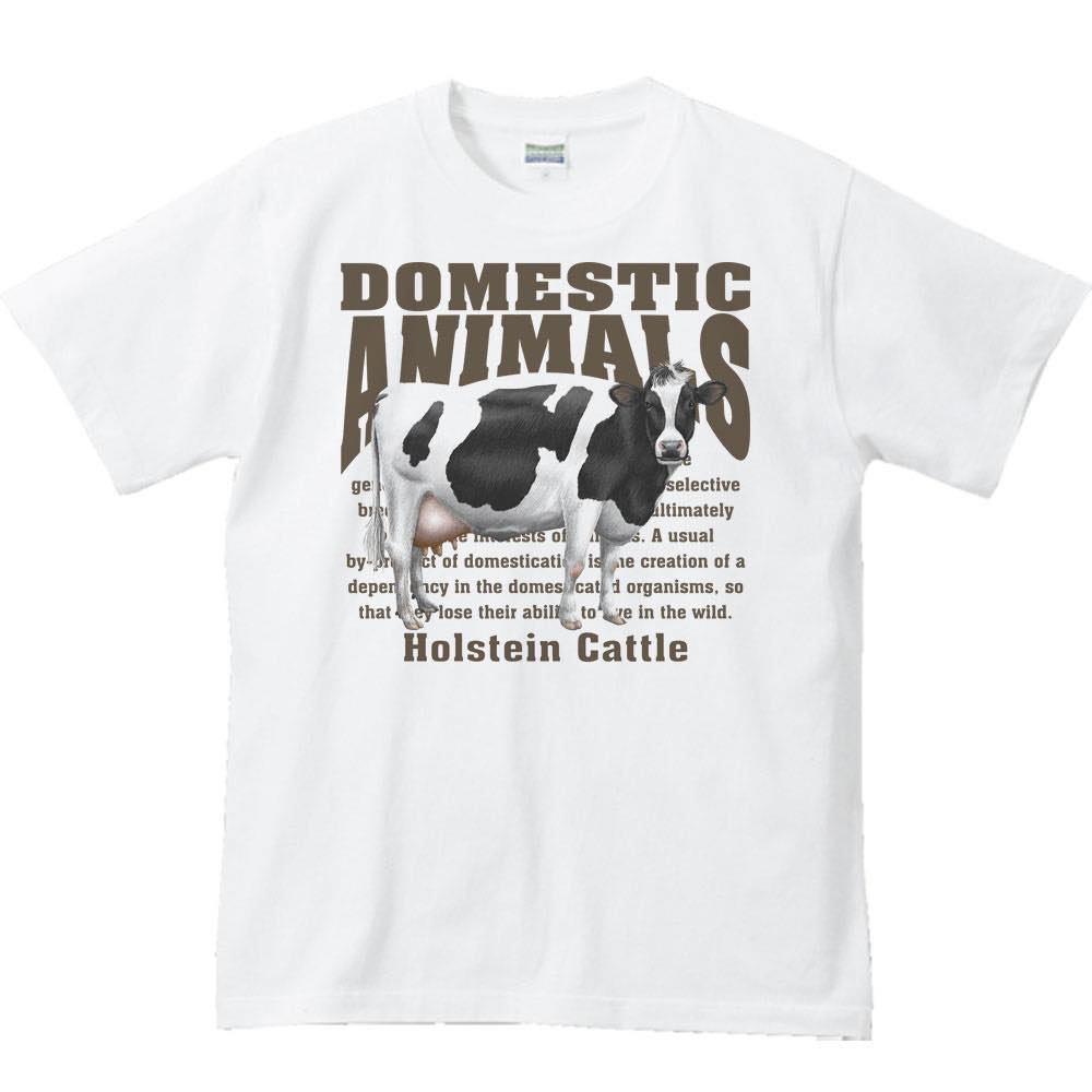 乳牛（ホルスタイン）飼育動物・家畜／半袖Tシャツ