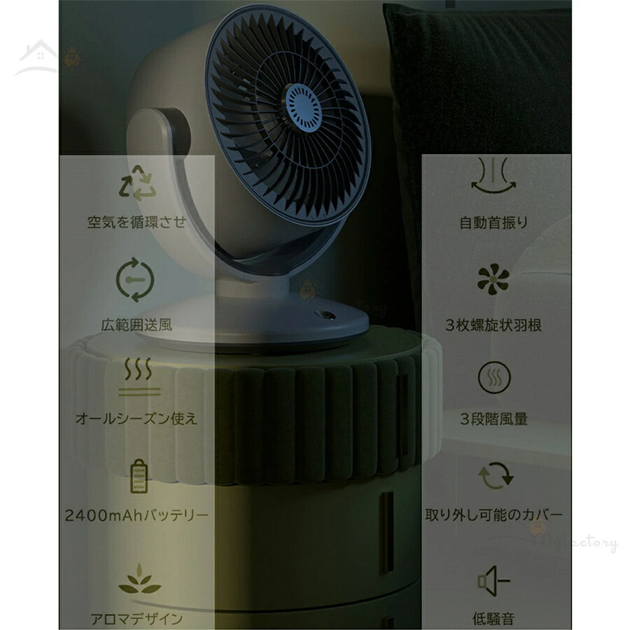 扇風機 卓上扇風機 首振り おしゃれ 左右首振り 省エネ 節電 ミニ扇風機 換気 衣類...