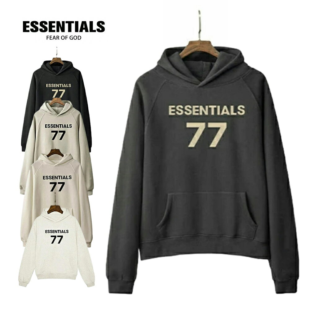 ESSENTIALS エッセンシャルズ パーカー 人気 大きいサイズ プルパーカー フード付き 長袖トップス トレーナー ストリート スウェット 77カジュアル シンプル プルオーバースウェット メンズ レディース 春 秋 冬服