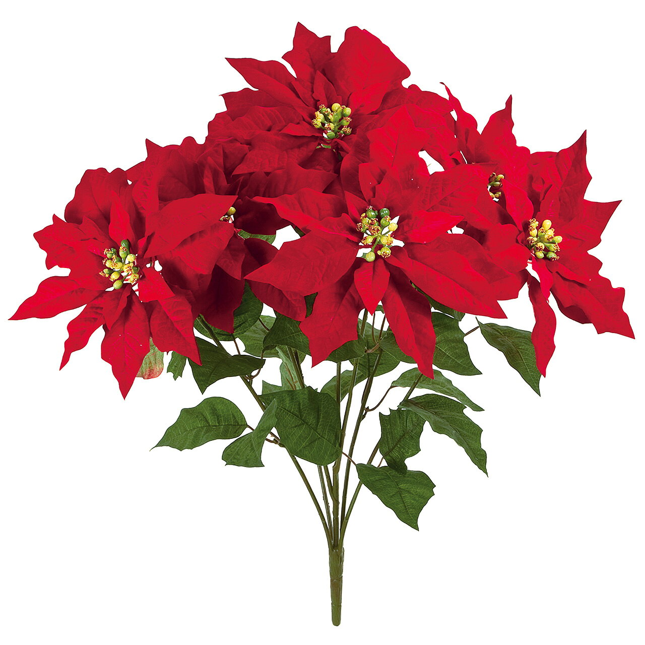 【東京堂 公式】MAGIQ フレッシュポインセチアブッシュ7輪 レッド アーティフィシャルフラワー 造花 ク..