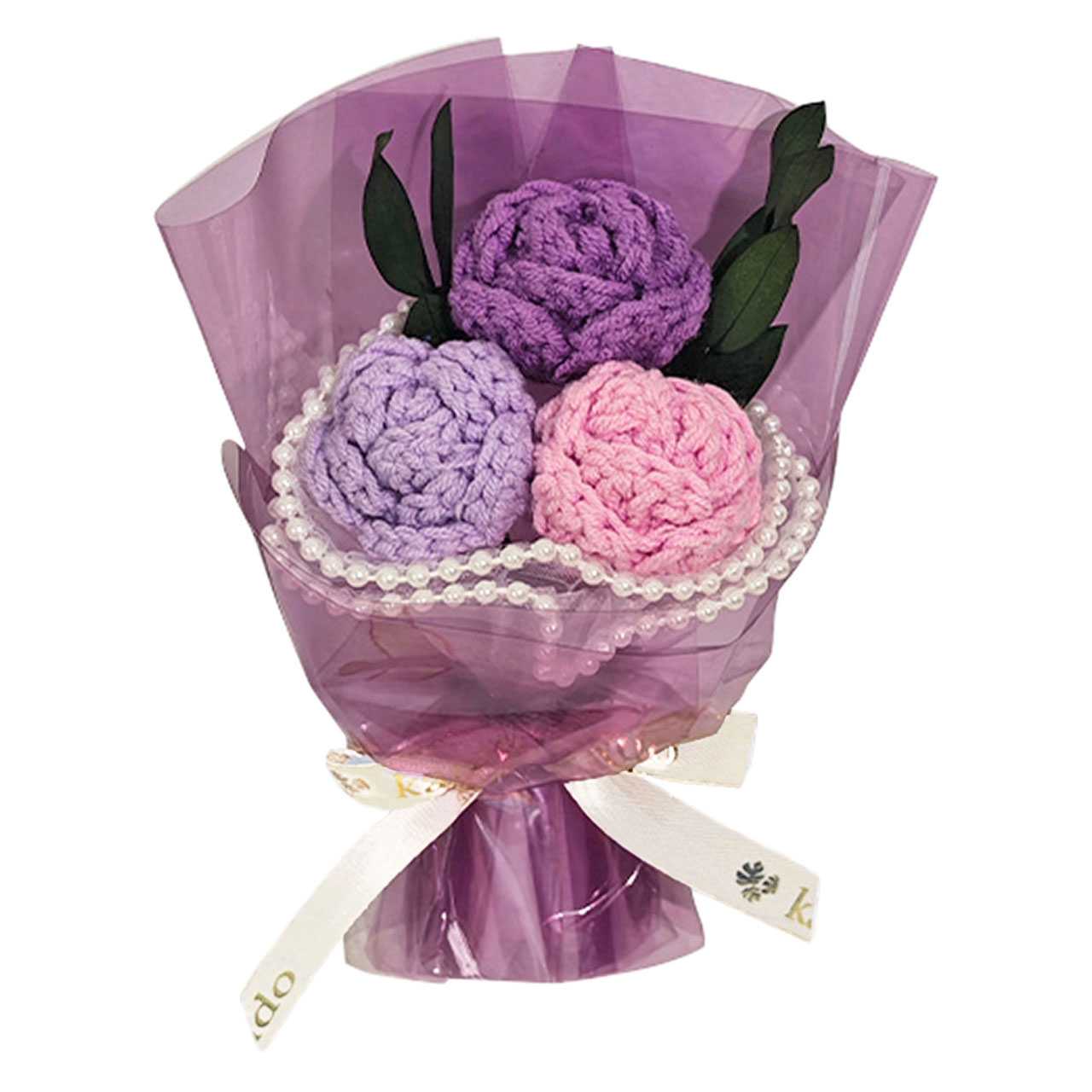 【東京堂 公式】ニットフラワー ブーケ 花束 プティ・クロシェット ラベンダー DMAM25PC-00L