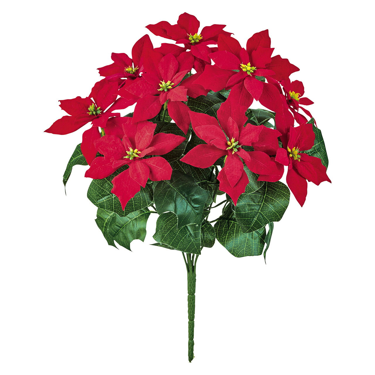 【東京堂 公式】MAGIQ 造花 アーティフィシャルフラワー チャームポインセチアブッシュ9輪 レッド FX005096【造花 花材 冬 クリスマス 高品質 アートフラワー】