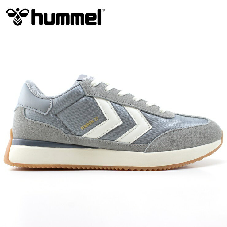 楽天フットパークヌシセヒュンメル スニーカーhummel STADION 23 HM218836-2858 SHARKSKINスタディオン 23レトロランニング レトラン クラシックスニーカー カジュアルシューズ