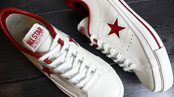 コンバース ワンスター J WHITE/REDCONVERSE ONE STAR J MADE IN JAPAN 日本製 32346510メンズ レディース コンバース ワンスターレザー 白/赤