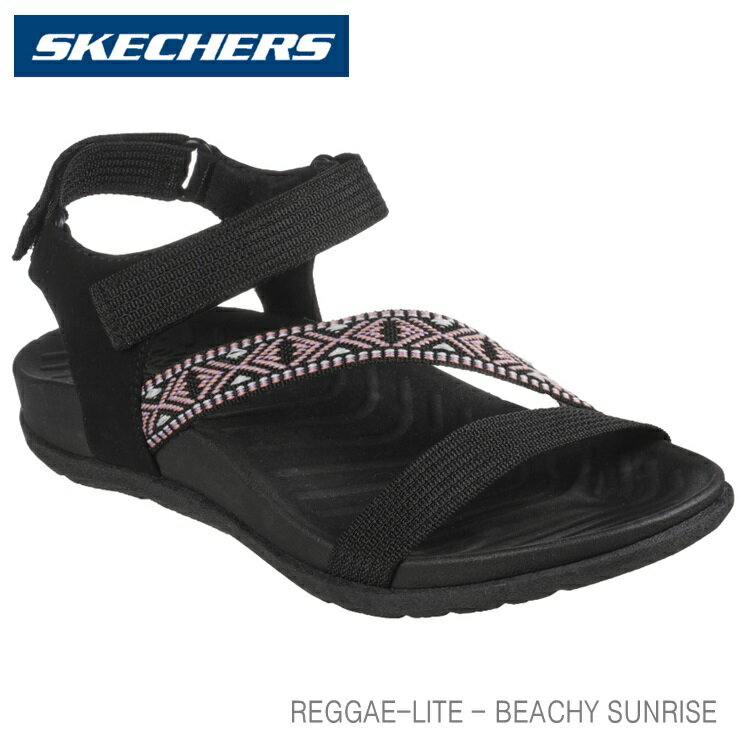 スケッチャーズ レディース サンダルレゲエライト - ビーチー サンライズSKECHERS REGGAE-LITE - BEACHY SUNRISE 163221 BKLPサンダル スポーツサンダル スポサン