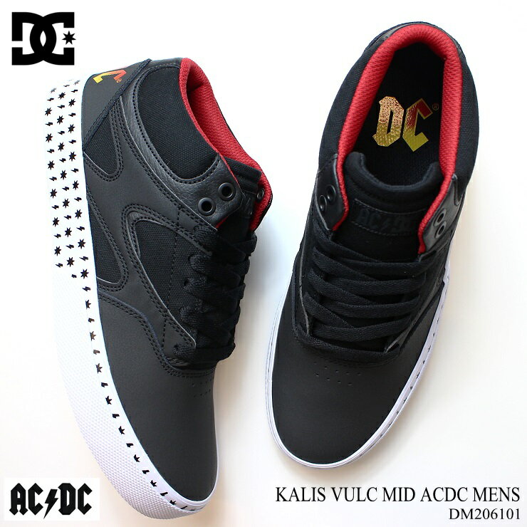 DC スニーカーDC SHOES KALIS VULC MID ACDC MENS DM206100 XKKSカリスバルかミッド AC/DCスニーカー ローカット コート系 スケーター スケート ロック