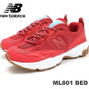 ニューバランス ML801 BED(RED)new balance ML801BEDスニーカー メンズ トレイルランニングシューズ