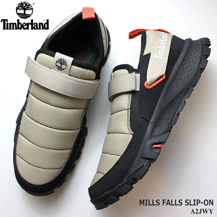 ティンバーランド スニーカーメンズ ミルズ フォールズ スリッポン ライトベージュ A2JWYTimberland MILLS FALLS SLIP-ONアウトドア スニーカー 撥水 モックシューズ