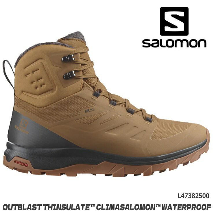 楽天フットパークヌシセサロモン スノーブーツ ウインターブーツSALOMON OUTBLAST THINSULATE CLIMASALOMON WATERPROOF L47382500 Rubber/Phantom/Gum8アウトブラスト CSWP アウトドア トレッキング 防水 防寒 撥水 冬ブーツ 雪 クリスマス