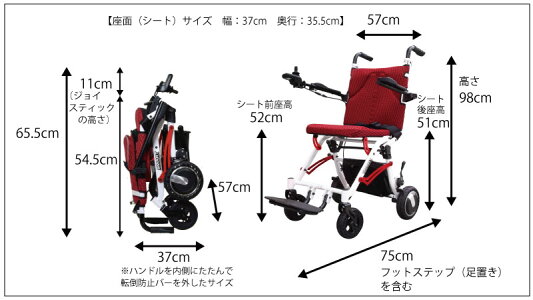 わずか約16.8kg世界最小軽量級電動折りたたみ車いす「SKIPWALKERSMART（スキップウォーカースマート）」電動折り畳み車イス車椅子電動車椅子