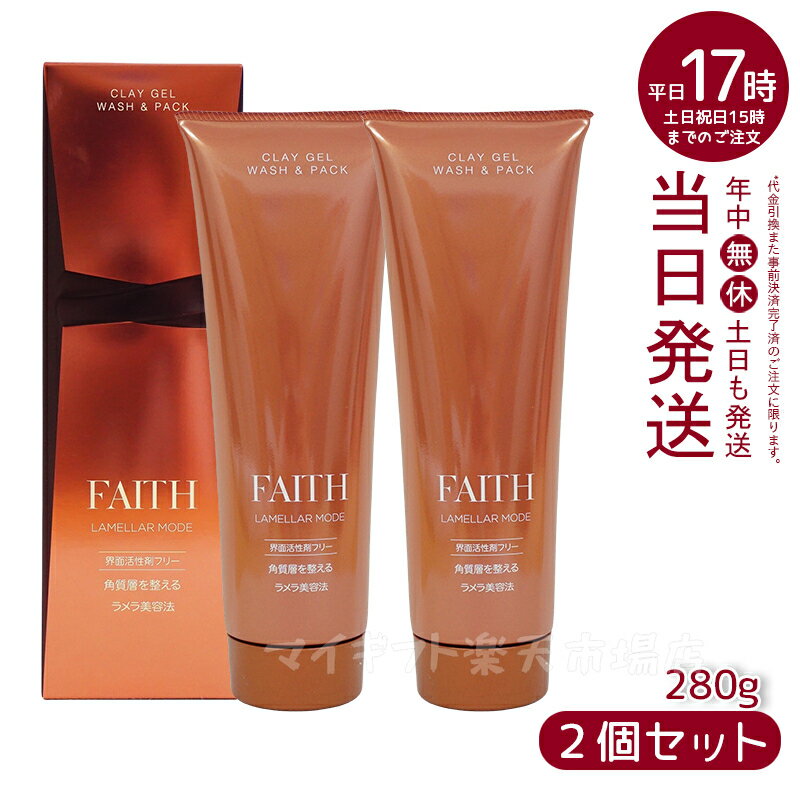 【サンプル付 2本セット】洗顔 洗顔料 洗顔ジェル 洗顔フォーム FAITH フェース ラメラモード クレイゲルウォッシュ&パック 280g 泡立て不要 角質ケア 毛穴ケア ざらつき くすみ 母の日プレゼント