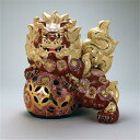 九谷焼 12号立獅子 盛 ( 風水 獅子 風水グッズ 幸運 新築祝い 置物 開店祝い お祝い ギフト 開運置物 商売繁盛 お守り プレゼント 還暦祝い 古希 喜寿 米寿 退職 定年 プレゼント お祝い お返し お礼 )