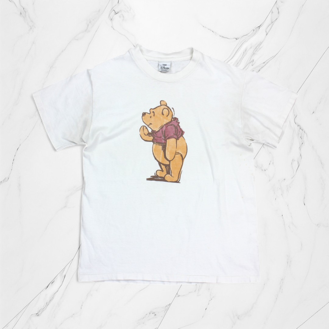 古着 USA製 Disney T-Shirts Poh Natural Tシャツ 熊のプーさん シングルステッチ 半袖 【Vintage】
