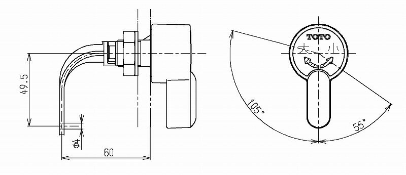 TOTO TS670CMN型用レバーハンドル部...の紹介画像2