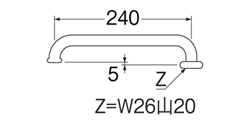 SANEI（三栄水栓）　節水横形パイプ　PA20G-61X2-16
