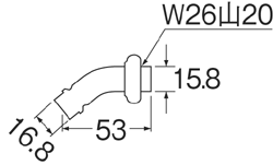 SANEI（三栄水栓）　洗濯機用L型ニップル　PY12J-4X-16