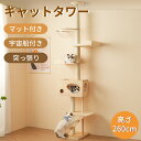 キャットタワー キャットタワー 猫タワー 木製 高さ260cm 宇宙船付き 突っ張り おしゃれ ネコタワー 可愛い 爪とぎボール 安全安心 ペット用品 頑丈 安定感 省スペース 猫ベッド ペット用品 猫ハウス 猫用品