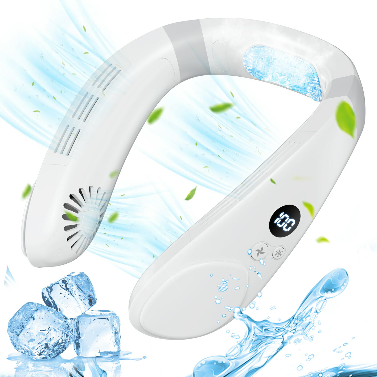 ネッククーラー ＜限定価格■2025年夏冷感・1台2役■楽天1位！＞ 首掛け扇風機 冷却プレート 瞬間冷却 ネックファン ★3段階風量×3段階冷感★ 羽根なし 360サラウンド風 11時間連続稼働 液晶ディスプレイ 携帯扇風機 外出通勤 旅行猛暑対策 PSE 2年保証