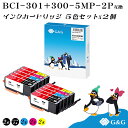 G&G BCI-301(BK/C/M/Y)+BCI-300(PGBK) 顔料 5色×2セット ブラック【残量表示対応】キヤノン 互換インクタンク メール便 送料...