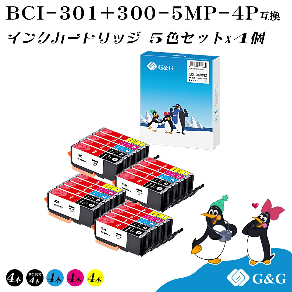 G&G BCI-301(BK/C/M/Y)+BCI-300(PGBK)  54å ֥åڻɽбۥΥ ߴ󥯥...