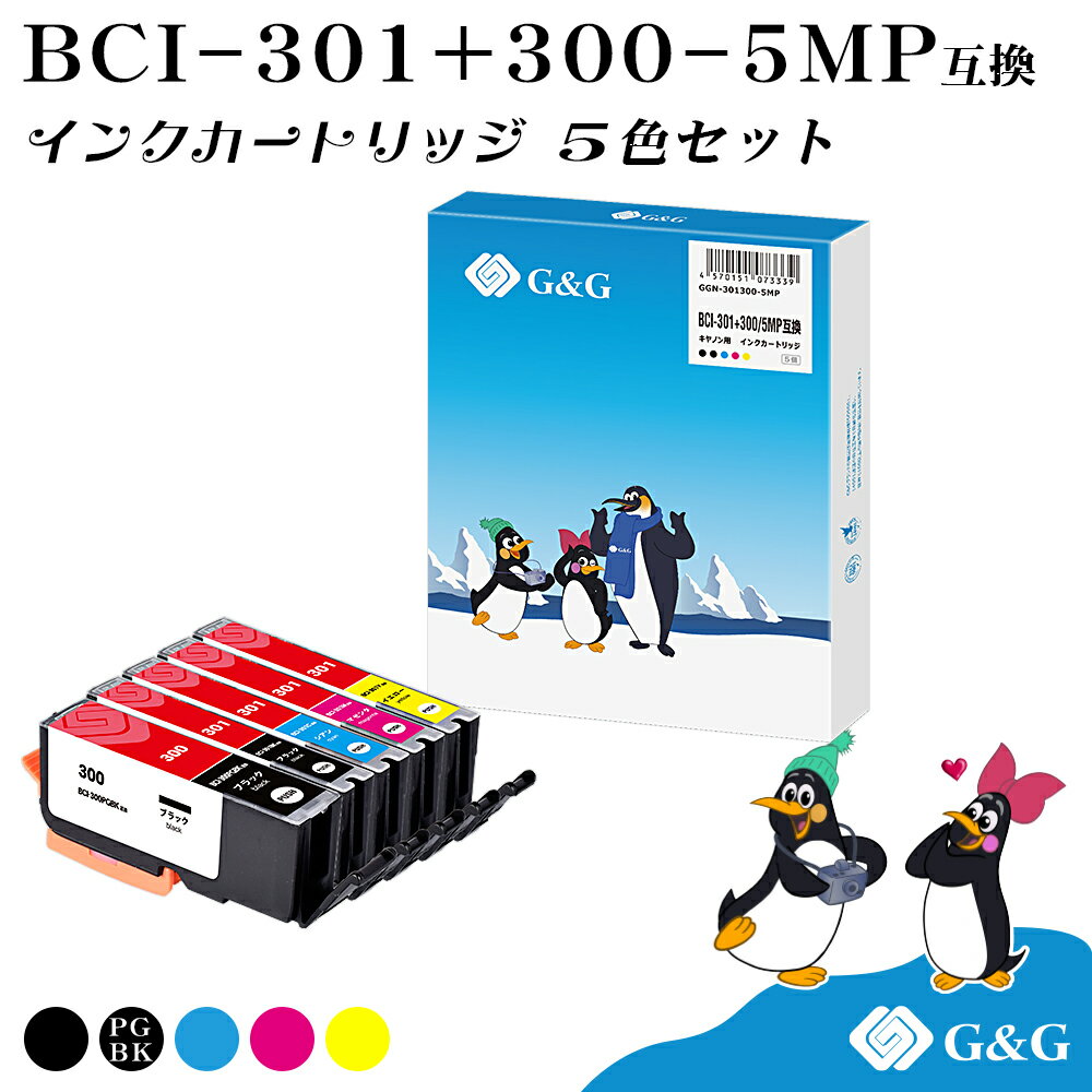 G&G BCI-301（BK/C/M/Y）+BCI-300(PGBK) 顔料 5